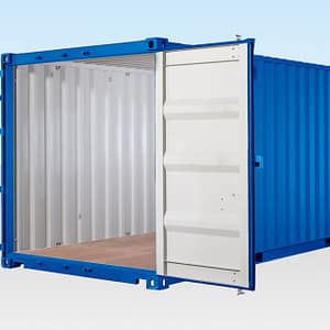 20FT SELF STORAGE CONTAINER WITH BAMBOO FLOOR – BLUE (RAL 5010)