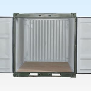 8FT ONE TRIP SHIPPING CONTAINER GREEN (RAL 6007)