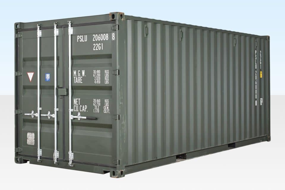 20FT CONTAINER (ONE TRIP) DUNKELGRÜN GREEN (RAL 6007) 20FT CONTAINER (ONE TRIP) DUNKELGRÜN