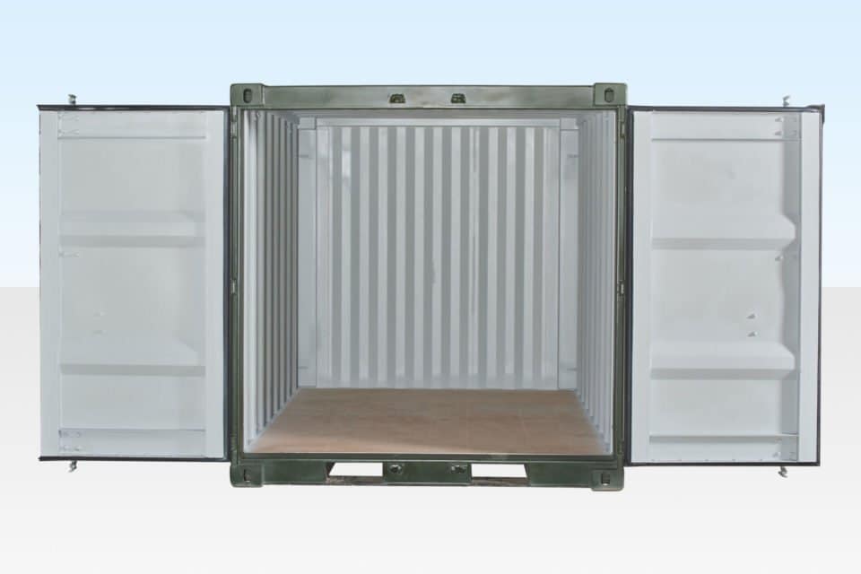 8FT ONE TRIP SHIPPING CONTAINER GREEN (RAL 6007) 2 8FT ONE TRIP SHIPPING CONTAINER GREEN (RAL 6007)