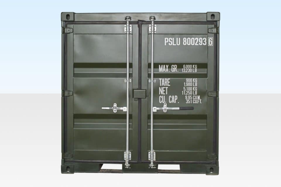 8FT ONE TRIP SHIPPING CONTAINER GREEN (RAL 6007) 3 8FT ONE TRIP SHIPPING CONTAINER GREEN (RAL 6007)